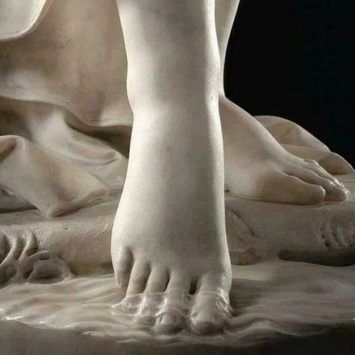 Marble That Looks Wet. This Jaw-Dropping Detail Comes From “The Nymph” (La Ninfa) By Italian Sculptor Giovanni Battista Lombardi (1823–1880)