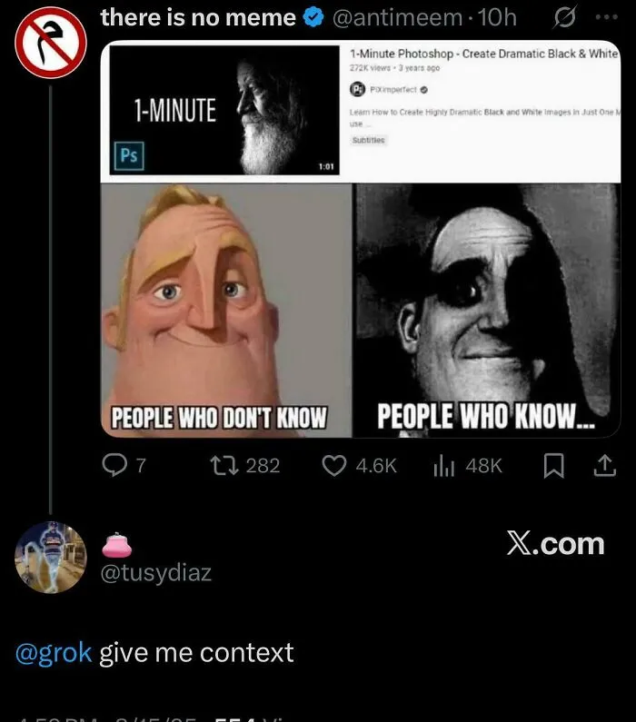 An online interaction showing an obvious joke being explained on X.