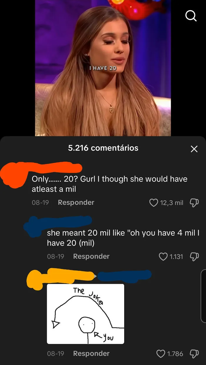 Online comments showing people who corrected an obvious joke about a video subtitle.