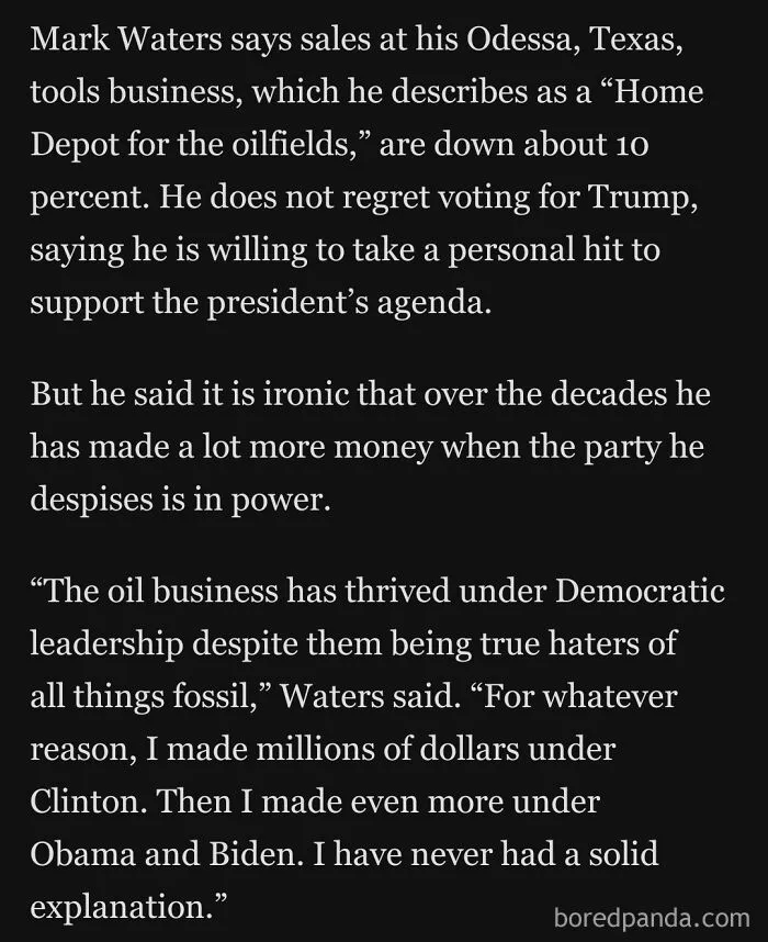 "It Is Ironic That Over The Decades He Has Made A Lot More Money When The Party He Despises Is In Power"