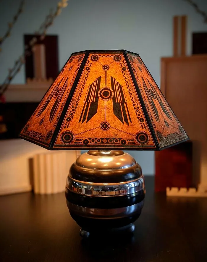 I Restored A 1930s Chrome Beehive Lamp And Made A Custom Retro Futurism Theme Mica Shade For It