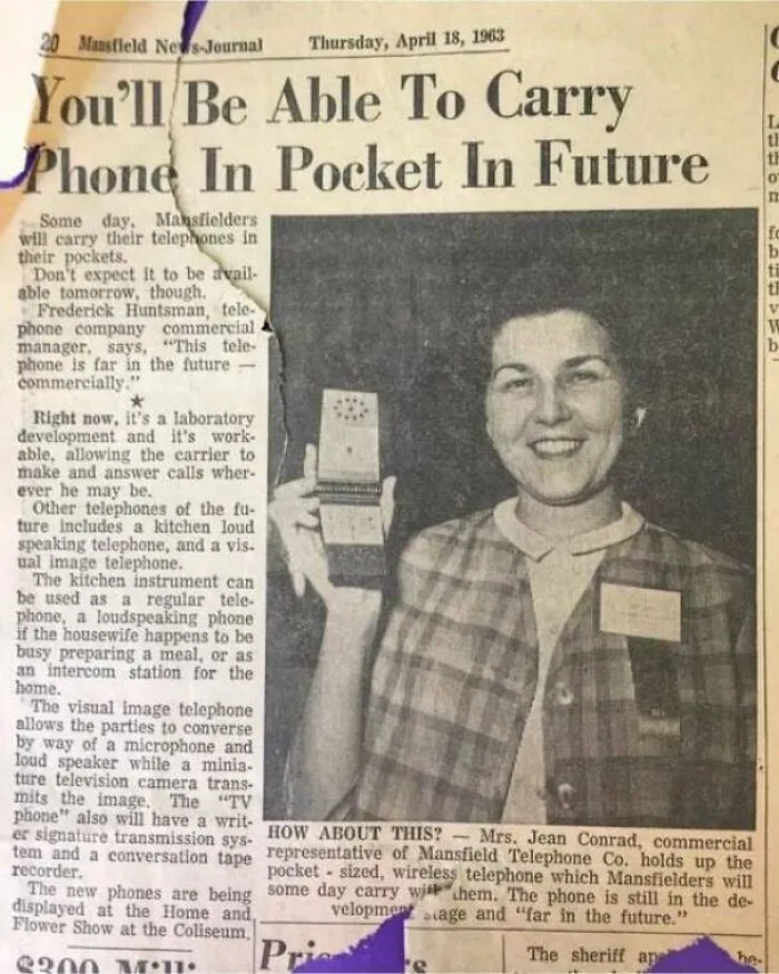 1963: You'll Be Able To Carry A Phone In Your Pocket In The Future