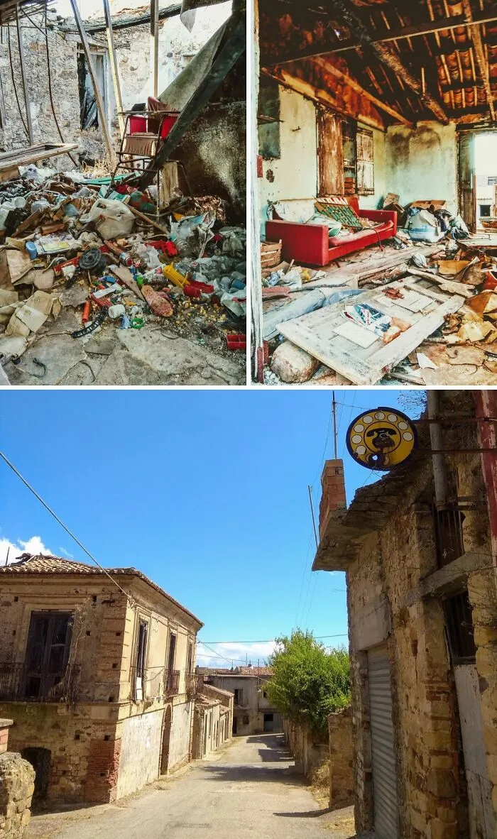 Pueblo abandonado en Calabria, Italia