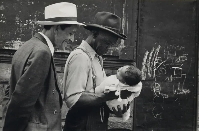 2 Men Look With Bright Smiles At A Sleeping Baby, New York, 1940