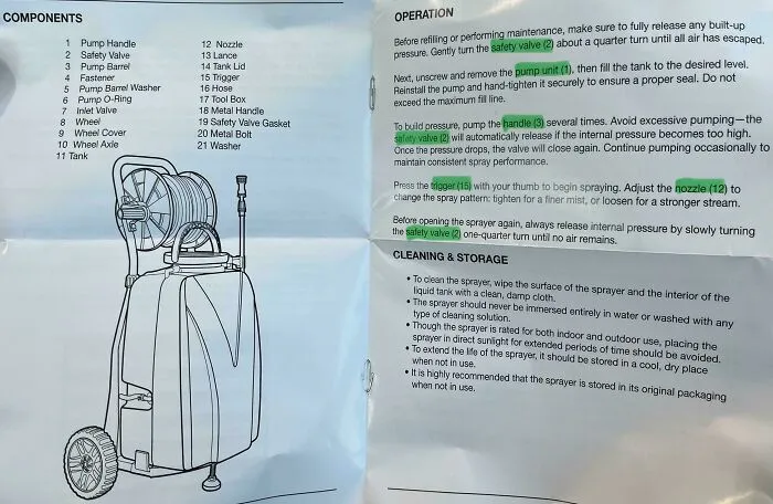 Instruction Manual References Parts By Diagram Number, But Diagram Isn’t Labeled