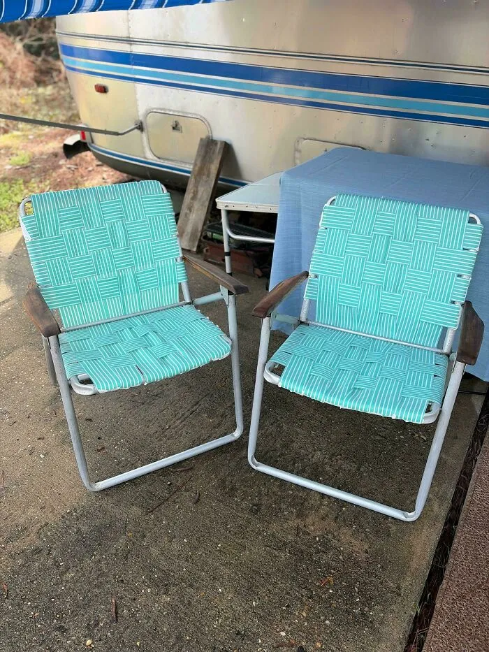 My Parents Just Re-Webbed Lawn Chairs That Were My Grandparents