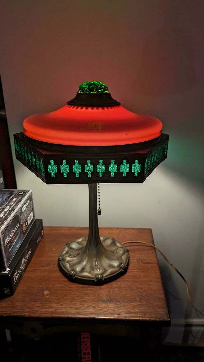 Won This Glass Lamp At An Auction, Probably Overpaid At 950 Dollars, But I Couldnt Be Happier! Coolest Lamp I've Ever Seen