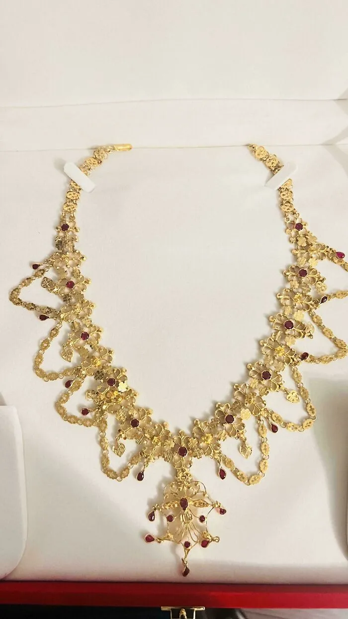Great Great Grandmothers Antique Burmese Ruby And 22k Gold Necklace Set