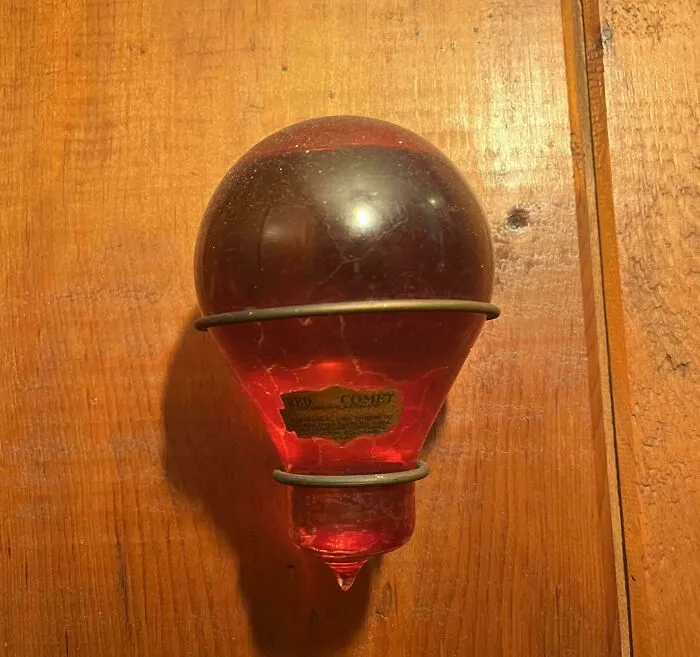An Original Red Comet Fire Grenade At Our Lake House - Wisconsin, USA