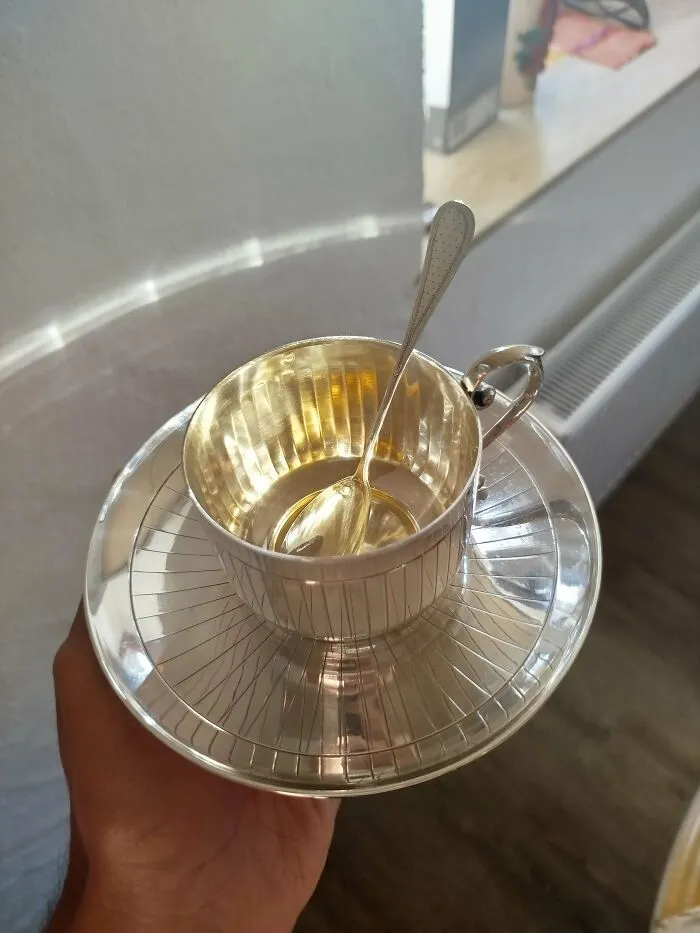 I Bought Myself This French Antique Solid Silver Coffee Cup Set. Purity Is 950 And From France