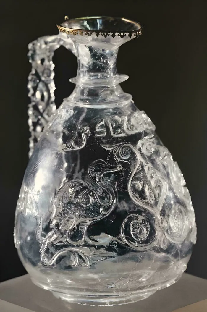 This Is Not Glass. This 11th Century Fatimid Ewer Was Made From A Single Block Of Rock Crystal, One Of The Hardest Minerals To Carve. There Are Seven Similar Ewers In Existence.