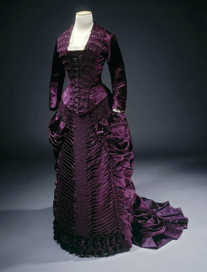 Dress By Madame Lasserre, Made Of Silk Satin, 1883