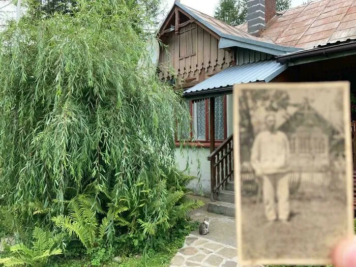 La casa de mi tatarabuelo en Lemkovyna, Polonia, antes de las operaciones de limpieza étnica contra los rusinos. Hoy vive allí una familia polaca.