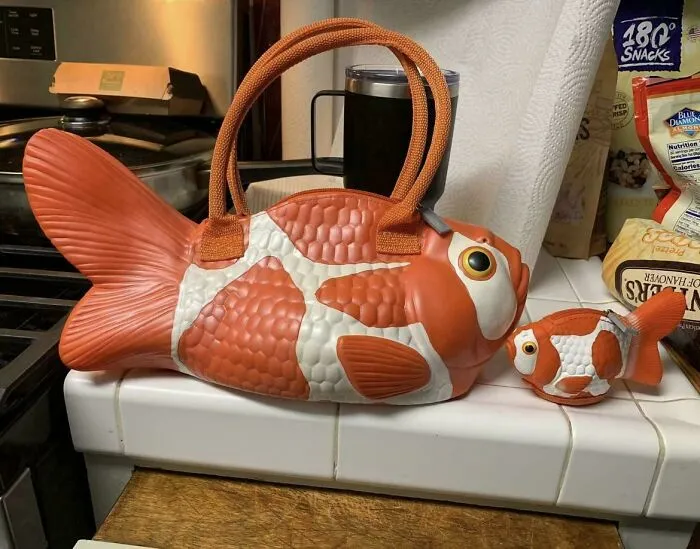 This Koi Fish Purse W/Baby Koi Coin Purse