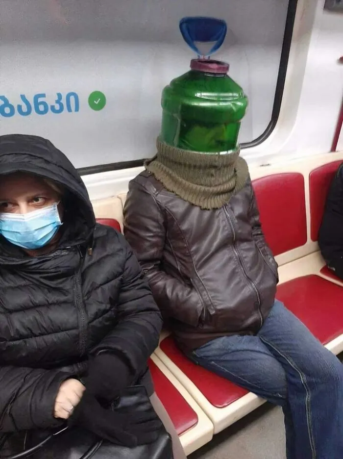 Corona Has Nothing On This Man, Tbilisi Metro