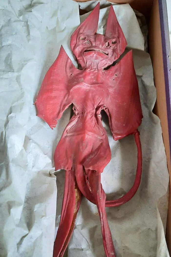 What Is This Red Leather Devil Figure, Found In A Wooden Box In An Attic?