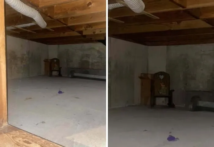 Our Laundry Room Has A Hole In It, With A Little Rocking Chair In The Corner