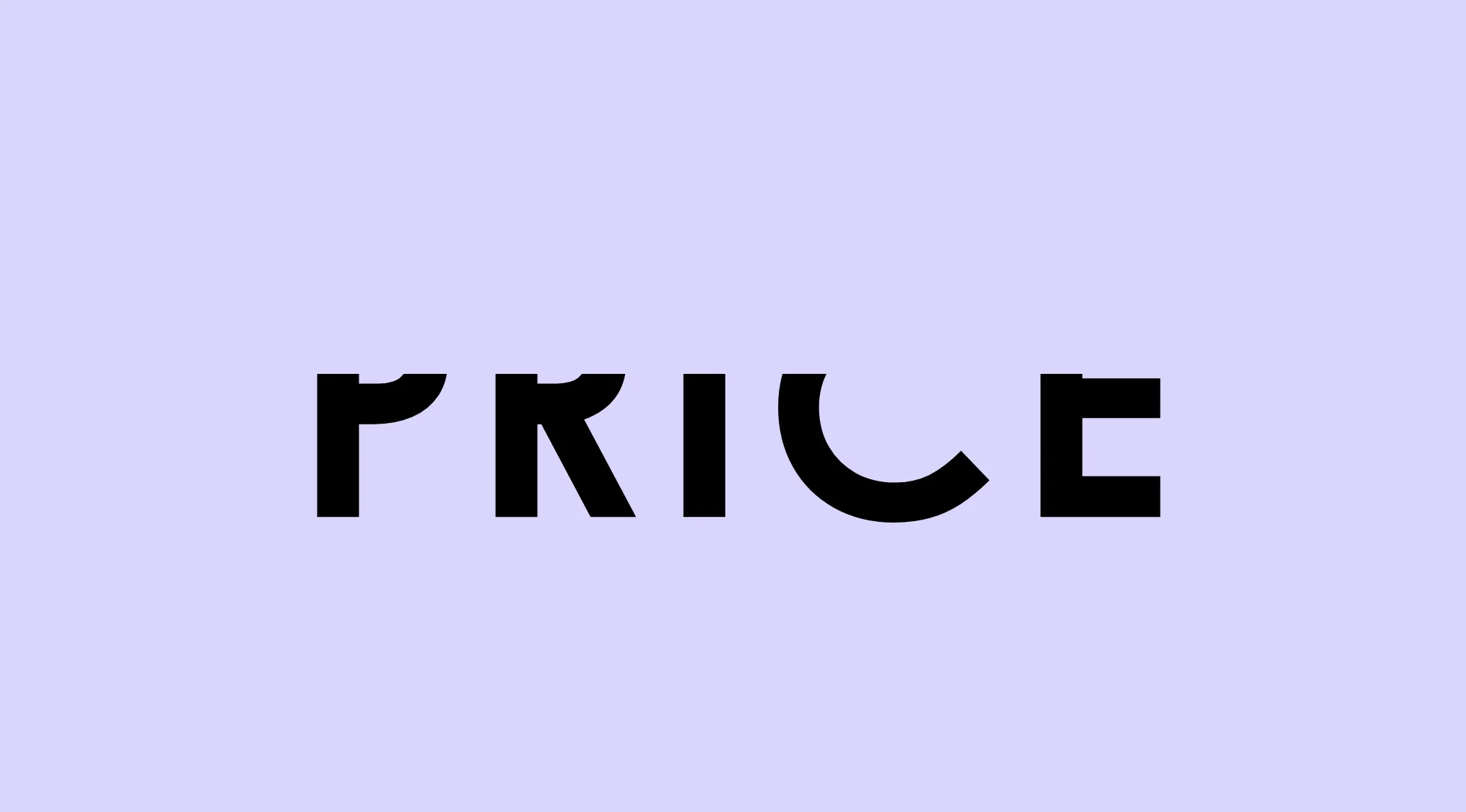 Partial word price shown in bold black letters on light purple background in a rebus visual challenge.