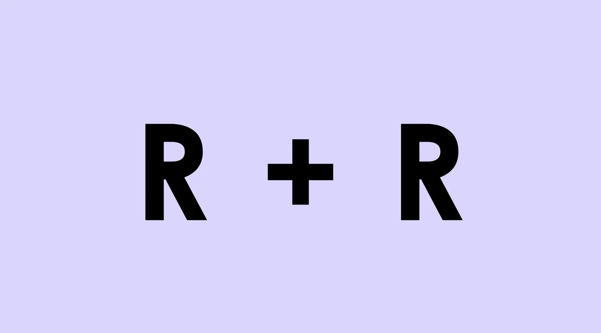Rebus visual challenge displaying letter R plus symbol plus letter R on a light purple background for word decoding.