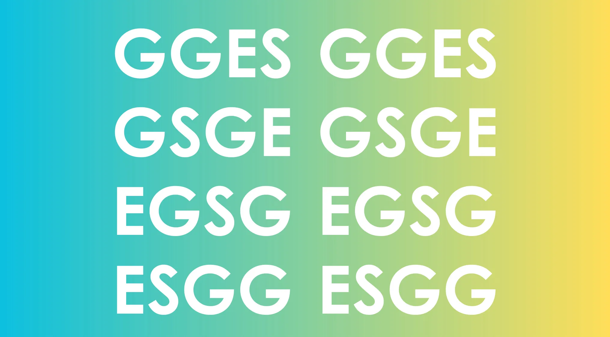 Rebus visual challenge with repeated letter patterns on a blue to yellow gradient background to decode a hidden phrase.