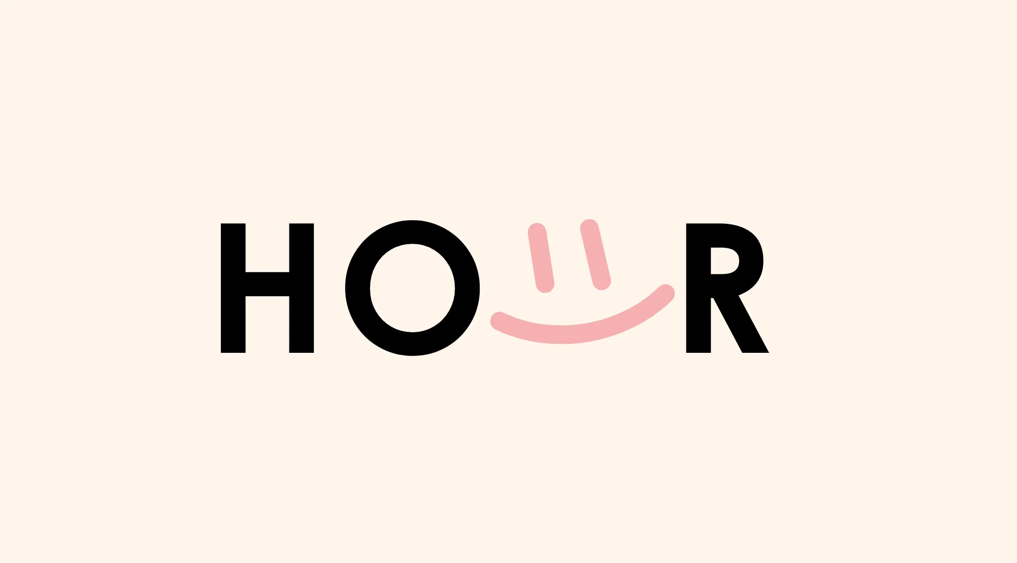 Rebus visual challenge showing letters H, O, R with a pink smile replacing the letter U, representing a two-word phrase.