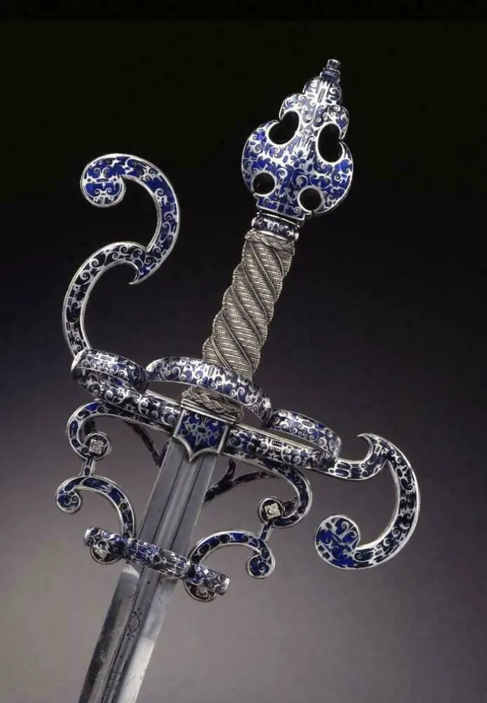 This Exquisitely Enameled Silver Rapier, Dating To 1601, Is A Magnificent Example Of The Elaborate Craftsmanship Of German Swordsmiths During The Renaissance