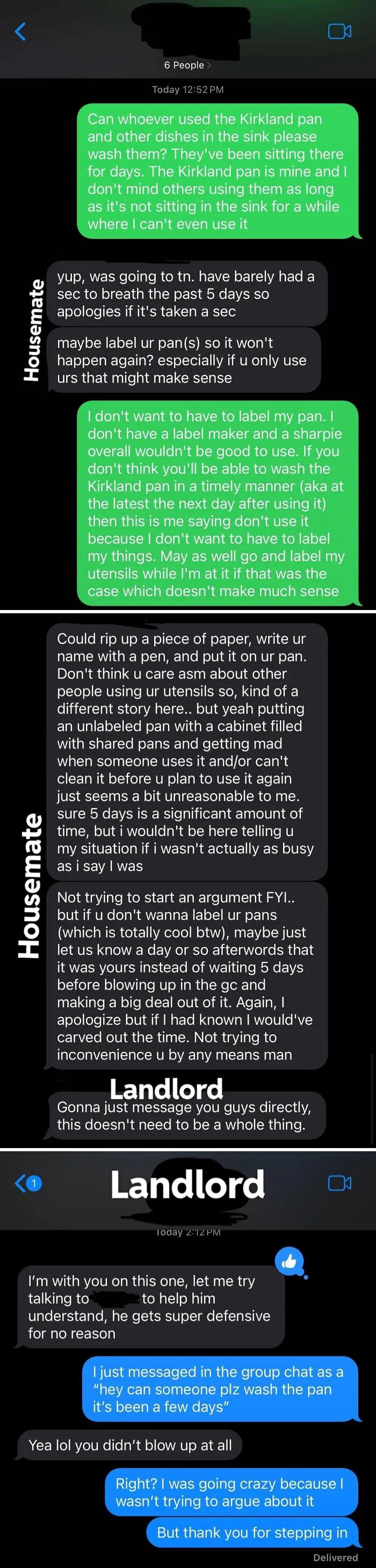 Housemate Left A Pan Of Mine In The Sink For Days And Argues About It