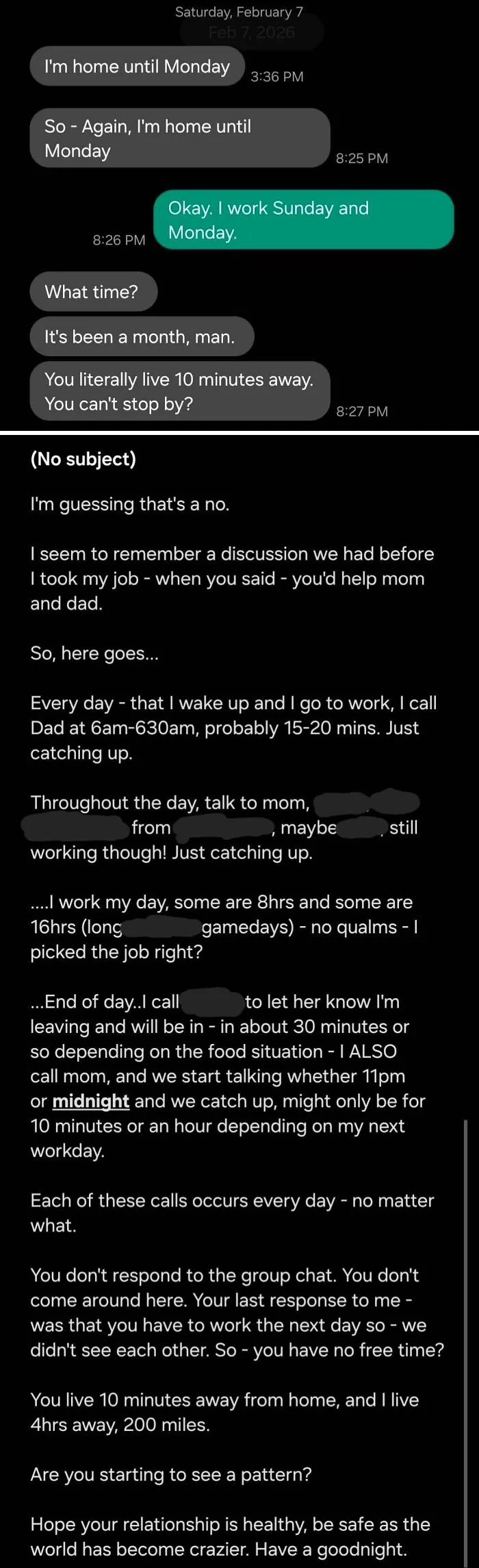 Text I (M25) Received From My Older Brother (M37) Last Night Makes Me Feel Like I Left A "Cult"