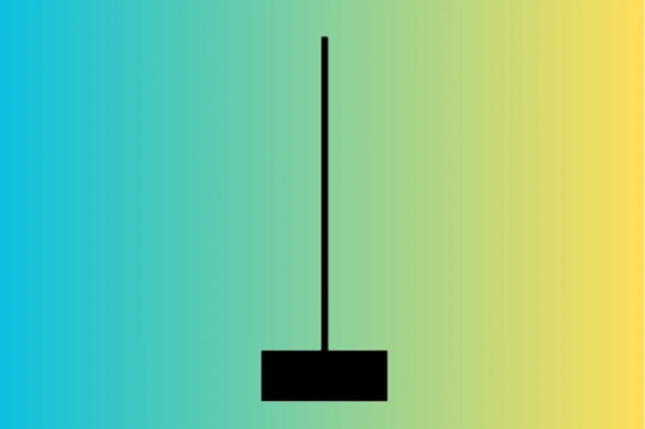 Minimalist black shape resembling a broom or hammer on a gradient blue to yellow background, related to matrix completion.