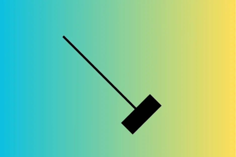 Black geometric shape with a diagonal line, representing a piece that completes the matrix puzzle concept.