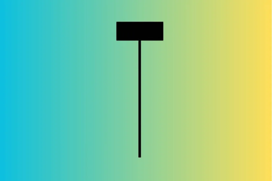 Simple black shape resembling the letter D on a blue to yellow gradient background, puzzle piece completing the matrix concept.