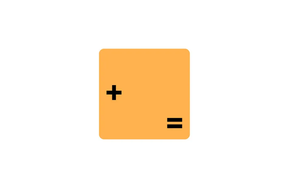 Orange square with black plus and equals signs, representing a supreme level math concept or puzzle.