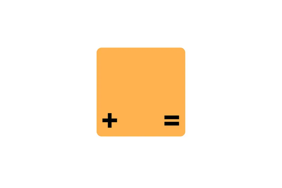 Orange square with plus and equal signs, representing a supreme level puzzle or selection challenge concept.