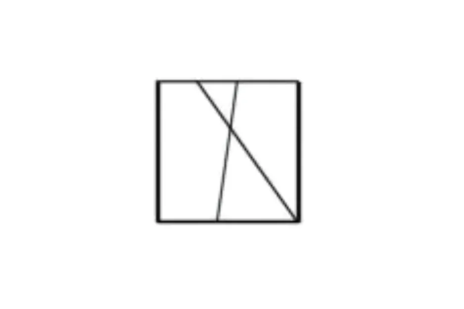 Abstract black and white figure with diagonal and vertical lines inside a square, related to which figure completes the matrix B.