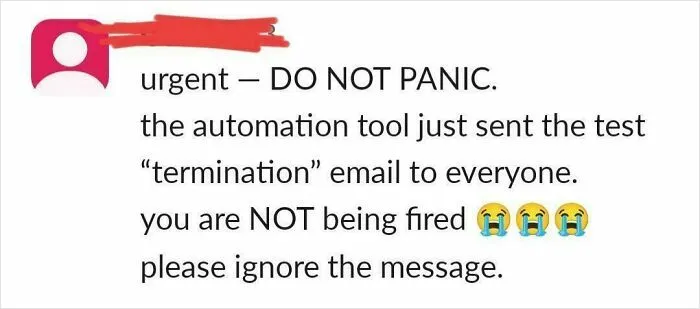 HR Accidentally Sent Everyone A “Termination Notice”- Including The CEO