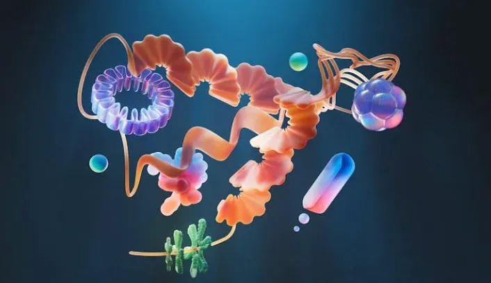 3D illustration of a biotic factor representing molecular structures for GCSE Combined Science quiz concept.