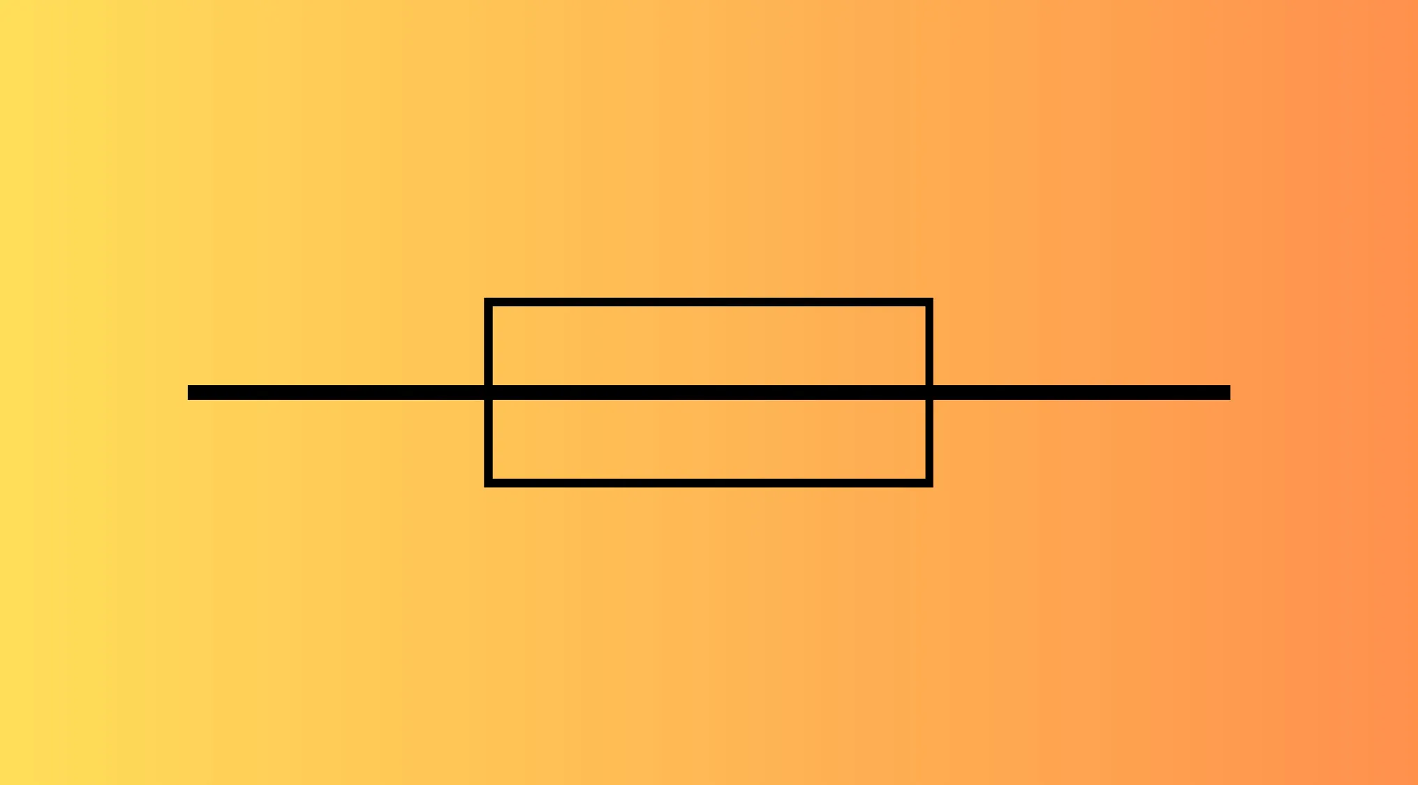 Circuit symbol of a resistor shown in a simple line drawing for GCSE Combined Science quiz on circuit components.