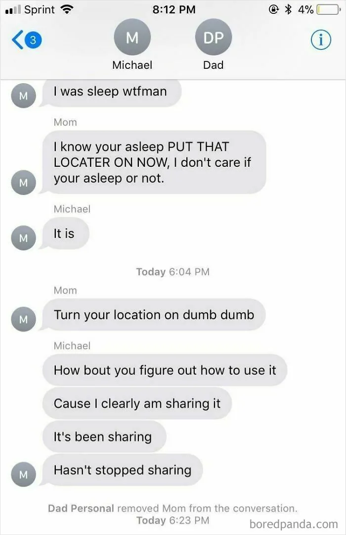 My Mom Doesn’t Know How To Use Location Settings, My Dad Simply Removed My Mom From The Group Chat
