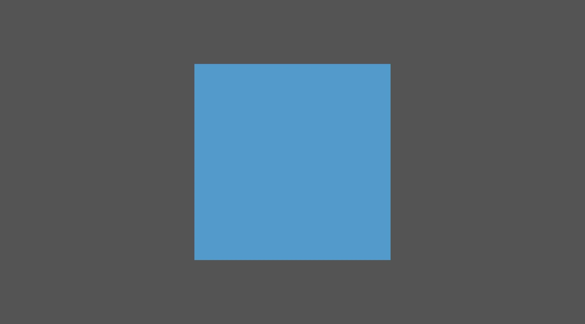 Blue square shape centered on dark gray background illustrating math test question about square sides for grade 1 students.