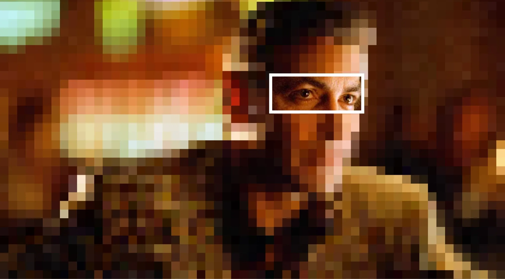 Close-up of confident movie character eyes, challenging viewers to guess the film from these expressive eyes.