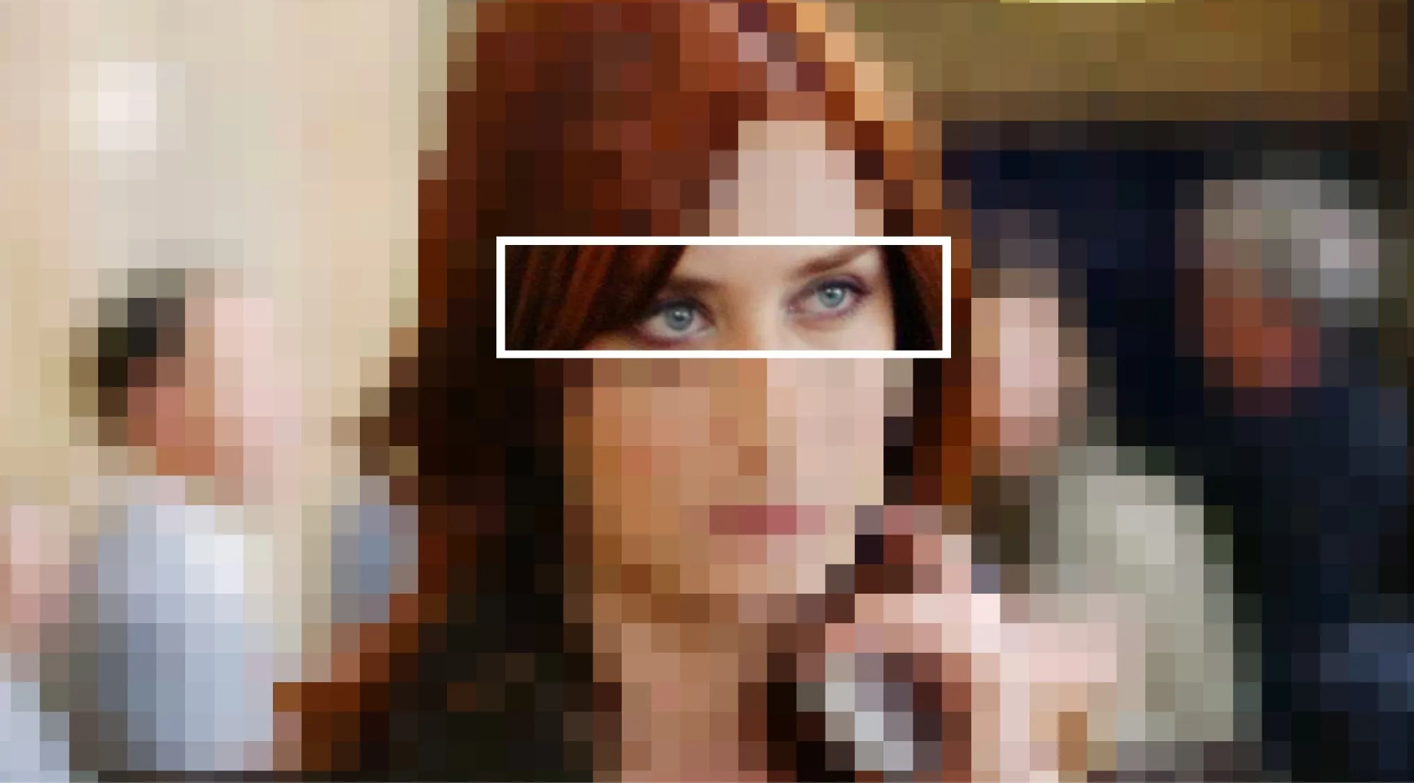 Close-up of a character's eyes from a movie scene in a quiz to guess the movie from the characters' eyes.