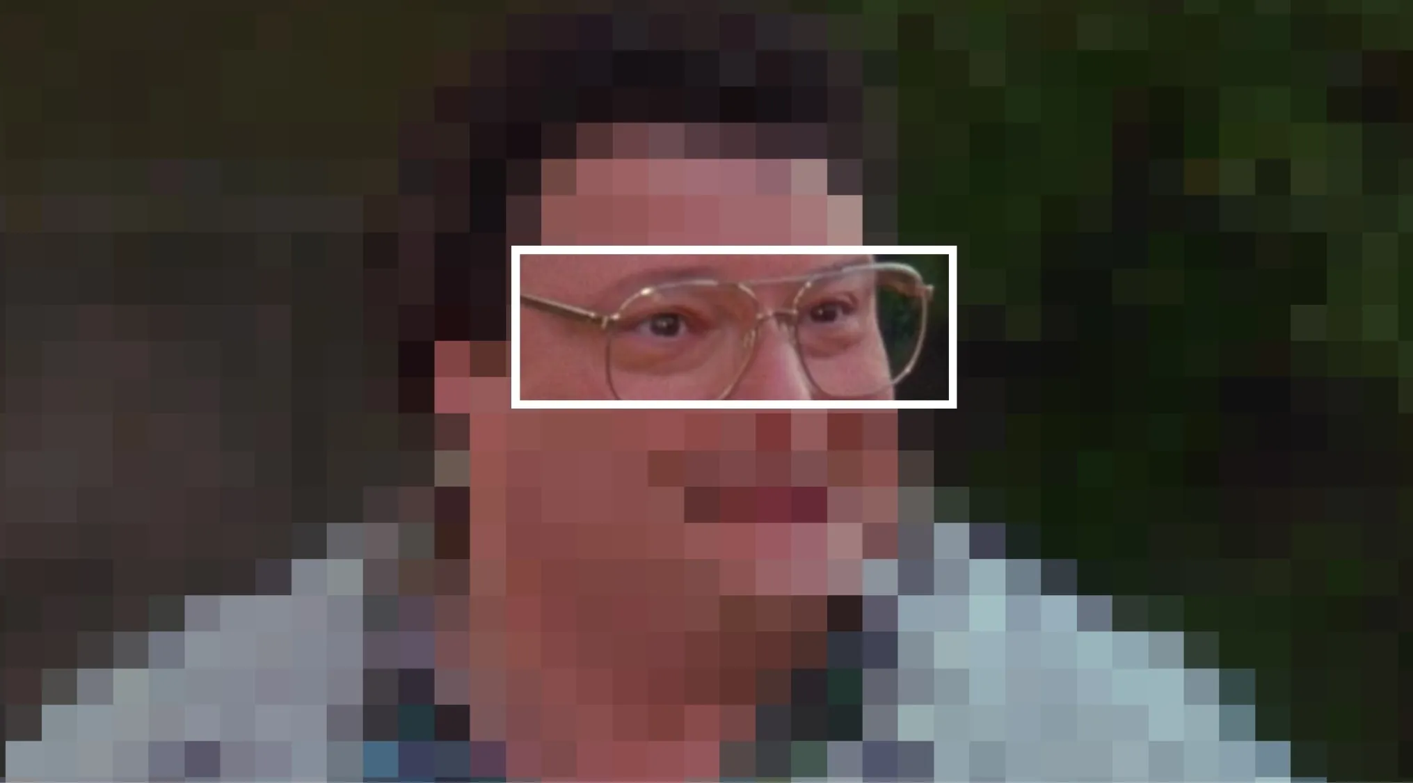 Close-up of a man’s eyes wearing glasses, part of a Guess The Movie and sitcom characters’ eyes challenge.