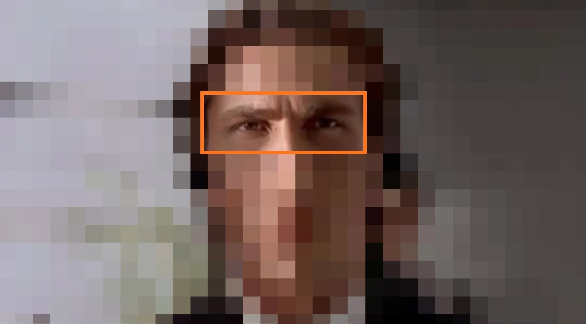 Close-up of intense character eyes, challenging viewers to guess the movie from the characters' eyes in a cinematic scene.