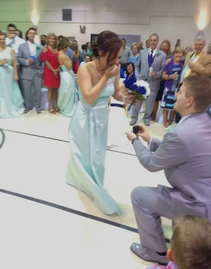 A Perfect Time To Propose.  Bridesmaids Friend's Wedding