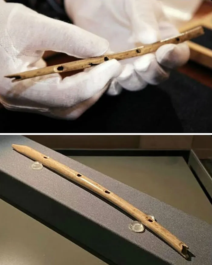 Prehistoric Flute From Germany, C.40,000 BCE: This Is One Of The Oldest Musical Instruments Ever Discovered, And It Was Carved From The Wing-Bone Of A Griffon Vulture
