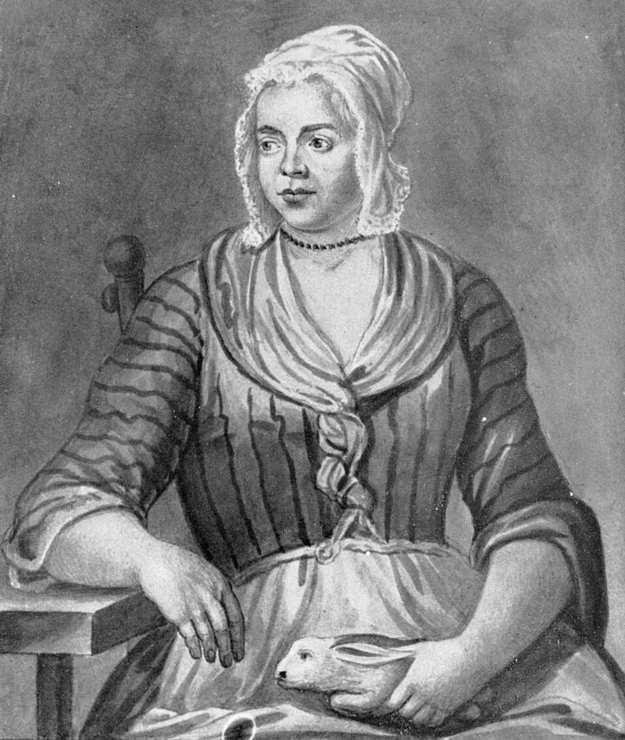 Black and white illustration of a woman holding a rabbit, related to mysteries that puzzled many until solved.