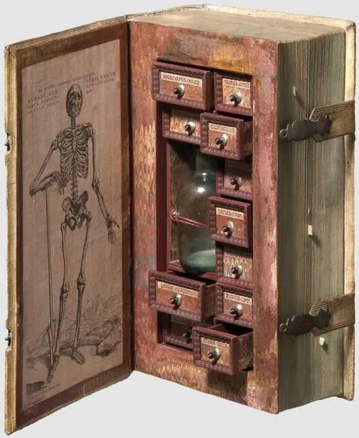 Poison Cabinet Inside A Fake Bible, 1600s