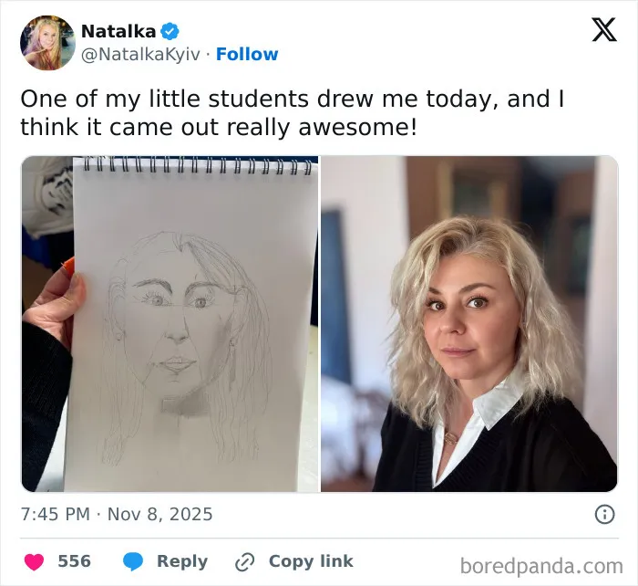 Thank You. I Think She Did A Great Job For A Kid. It's Rare For Children To Pay Close Attention To Facial Features. She Did