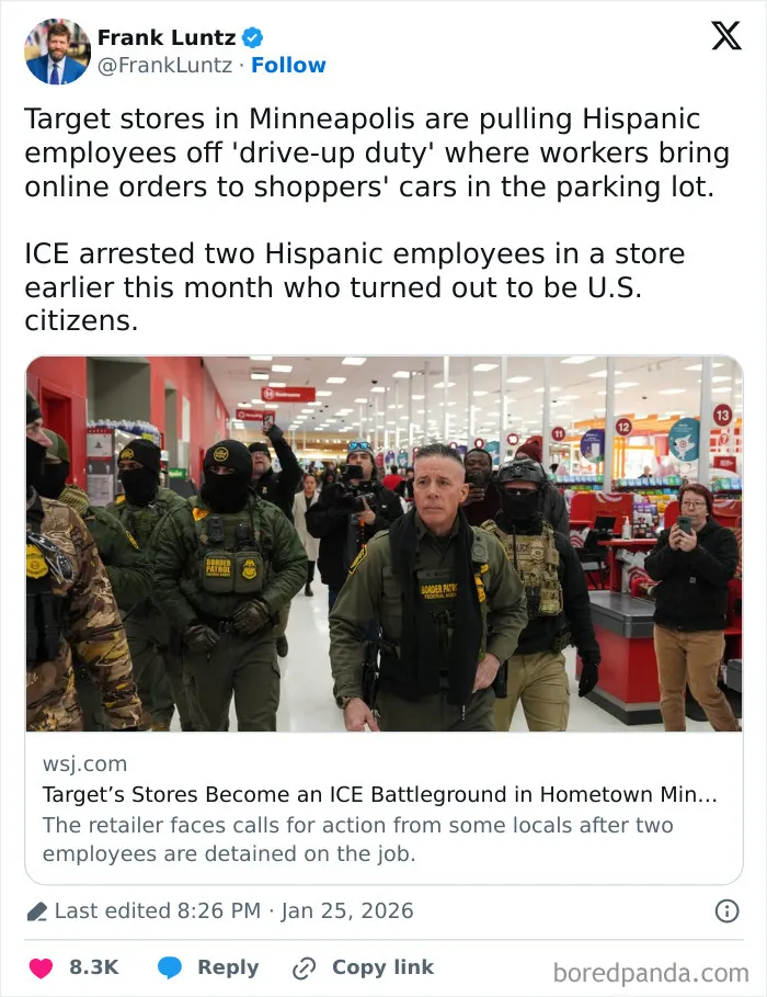 Target Wanted This (They Even Donated $1 Million To Donald Trump’s 2025 Inaugural Committee) And Now Their Hispanic Employees, Including Us Citizens, Are The Targets