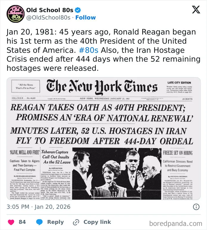 Old School 80s X page with over 300K followers sharing iconic 1980s moments and nostalgia from the ‘80s era.